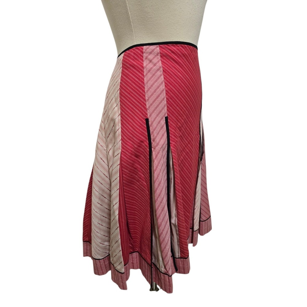 Vintage Anthropologie Red Mixed Stripe Skirt Size 10 Womens 2004 - Picture 2 of 8